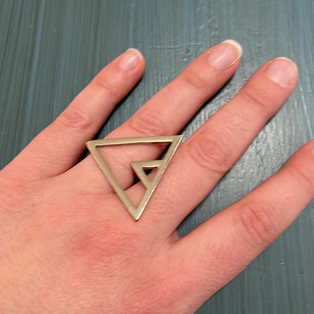 Triangle gold-colored ring - Picture 4 of 4